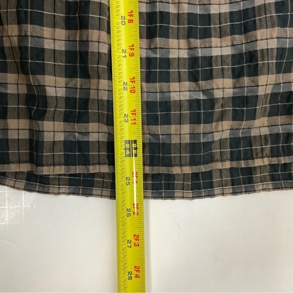 Barbour Lorelie Check Tie Neck Top Size 10